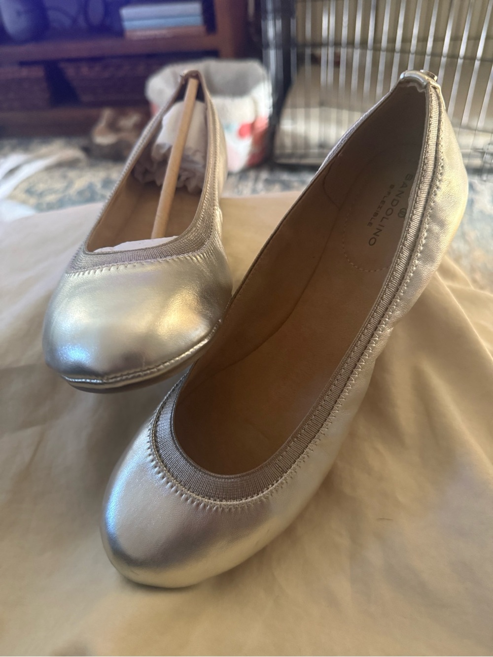 Bandolino Gold Metallic Ballet Flats